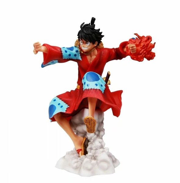 Anime One Piece Kimono Luffy Fire Fist Land Of Wano Country Monkey D Luffy Statue Figure Model Toys Wish