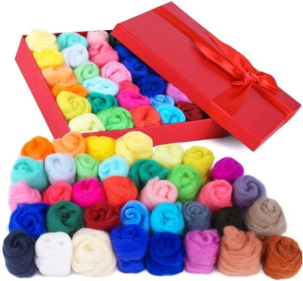 Needle Felting Wool - 36 Colors Wool Roving for Felting Wool Yarn