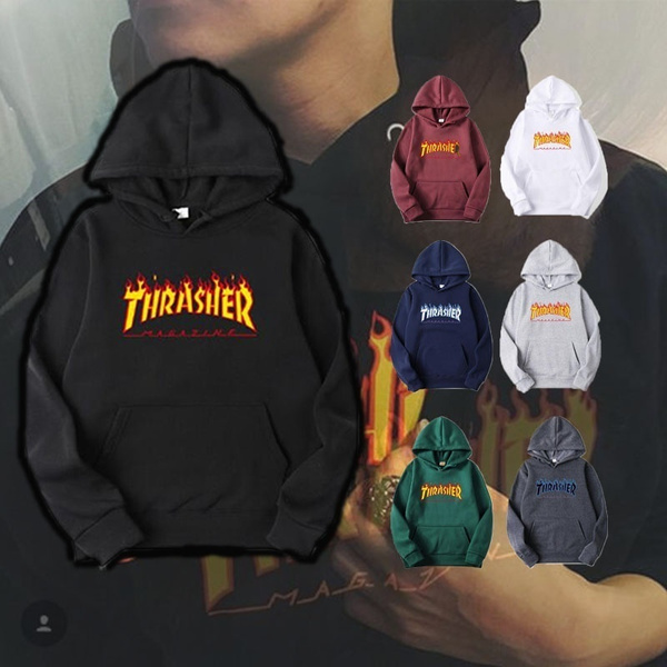 thrasher fake moletom com capuz