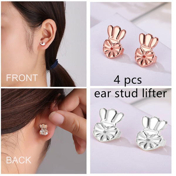 Premium Quality Love Lifters | GIFT BOX SET | Back Lobe Ear Support |  3-Pair Set of Piercing Ear Lobe Back Lift | Sterling Silver for Ear Lobe  Reinforcement | BONUS Velvet