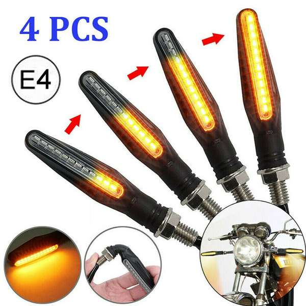 4x LED Motorbike Turn Lights Universal Signal Indicator Lamp Motorcycle Amber 4x LED Motorbike Turn Lights Universal Signal Indicator Lamp Motorcycle Amber