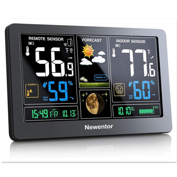 Indoor Outdoor Thermometer Hygrometer Monitor Color Digital