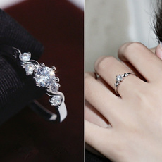 diamondringssilver, Sterling, DIAMOND, wedding ring
