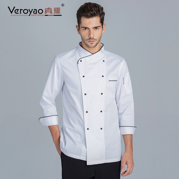 Pastry Chef Uniform Restaurant Professional Clothes Cooking Waiter Coat  Outfit Kitchen Work Jackets Cook Wear Solid Color 2022