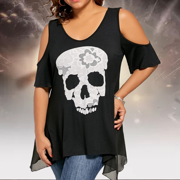 Plus size hot sale skull tops