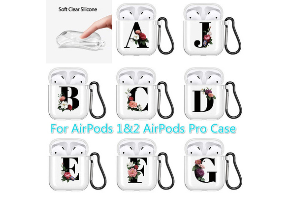 Earphone Case With Letter Z & Flower Graphic Wireless Cover Soft