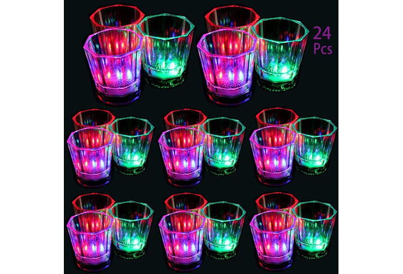 Light Up Cups LED Light Up Shot Glasses for Party Flash  Drinking Glasses Party LED Tumblers Glowing Party Shot Glass for Christmas  Birthdays Weddings Sporting Festivals Bars Night Events(12 Pieces)