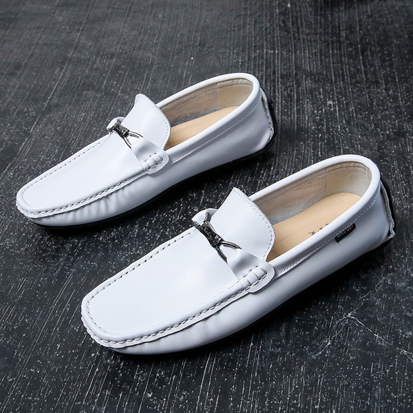 Genuine Leather Mens Shoes Casual Men Loafers Hollow Out Breathable Driving Shoes Slip On Moccasins,White,7 Genuine Leather Mens Shoes Casual Men Loafers Hollow Out Breathable Driving Shoes Slip On Moccasins,White,7