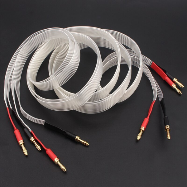 HiFi Audio Speaker Cable Silver Plated Speaker Wire Pure Copper Banana