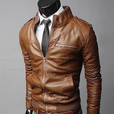 Stand Collar, motorcyclejacket, men coat, Plus Size
