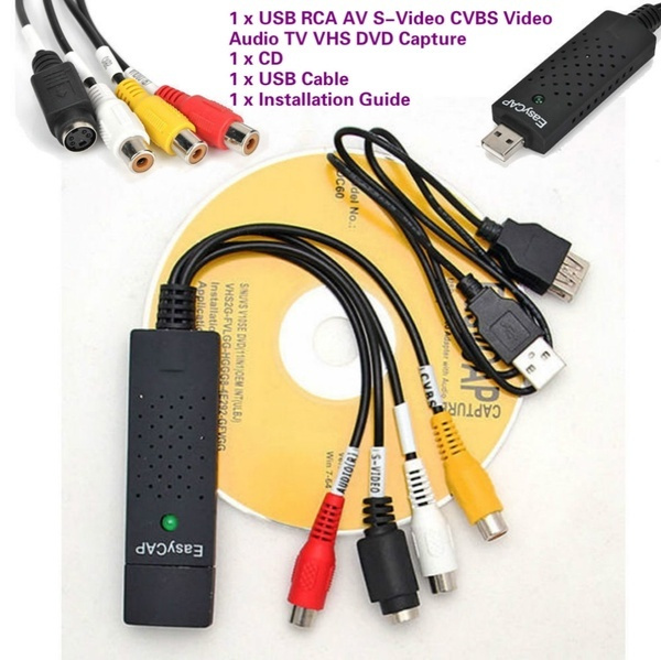 easycap usb 2.0 video capture adapter card tv vhs dvd