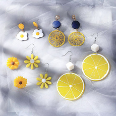 Summer, Fashion Accessory, yellowearring, lemon