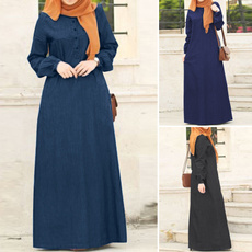 denim dress, Fashion, muslimdres, Sleeve