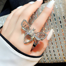 crystal ring, zirconring, Diamond Ring, bee