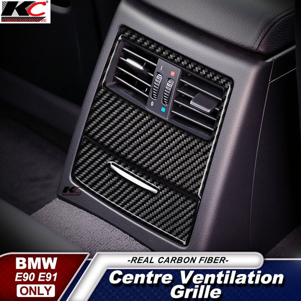 Auto Interior Carbon Fiber M Performance Car Sticker Rear Air Conditioning  Vent Outlet Panel Cover For BMW e90 e92 e93 2005-2012