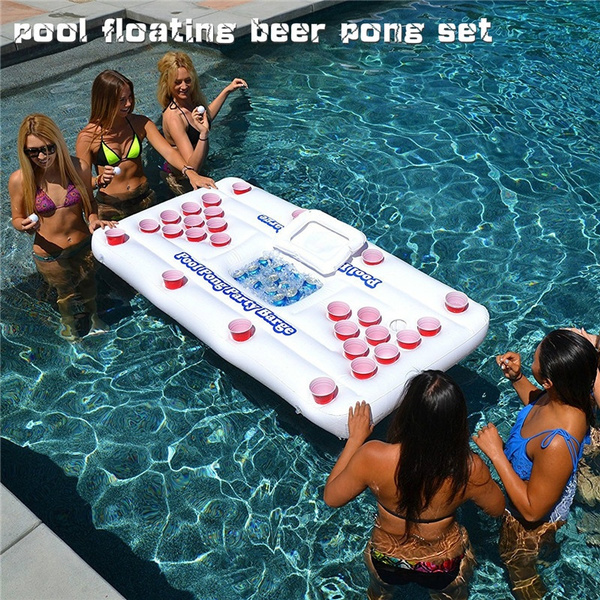 New pool inflatable beer table, pool inflatable game table with 28 cup