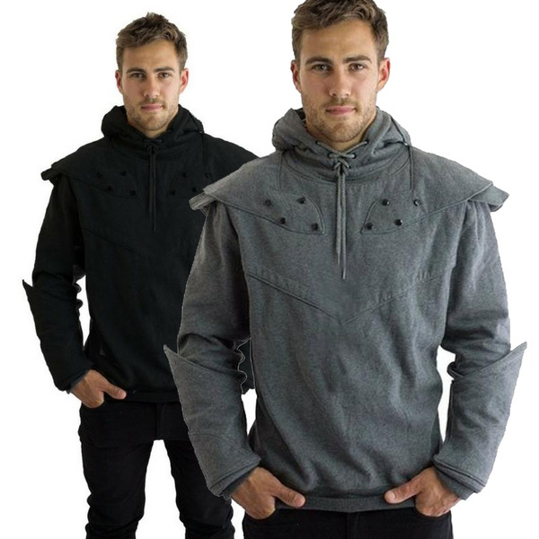 Medieval Knight Hoodie for Men Autumn Winter Long Sleeve Hooded