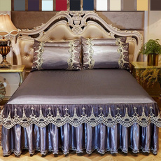 mattress, europeanlacebedskirt, Home Decor, lacesilkpillow