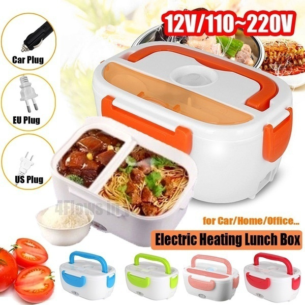 Portable Electric Heated Heating Lunch Box Bento Food Warmer EU/US/Car Plug 12V