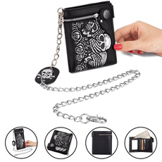 Clutch/ Wallet, leather wallet, shortwallet, skullwallet