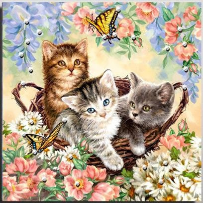 Diamond Painting Animals Full Rhinestone Cat, Diamond Painting