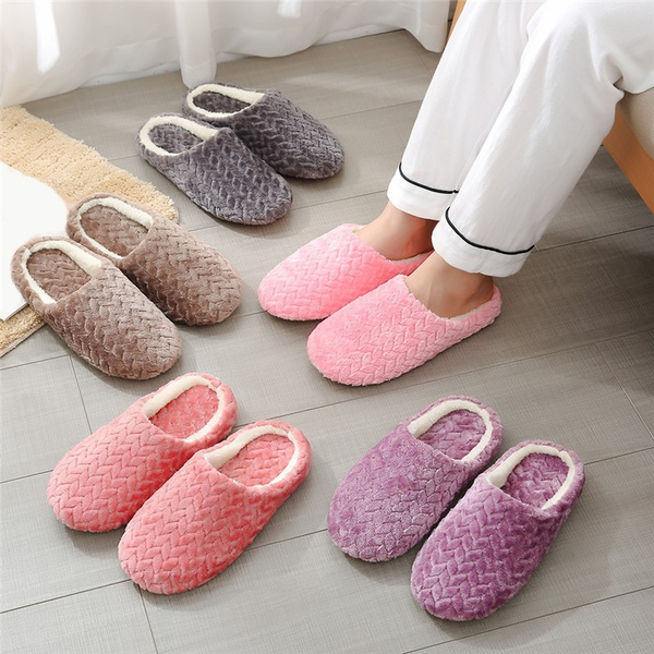 Soft Bottom Cotton Slippers Suede Non-slip Slippers Indoor Slippers ...
