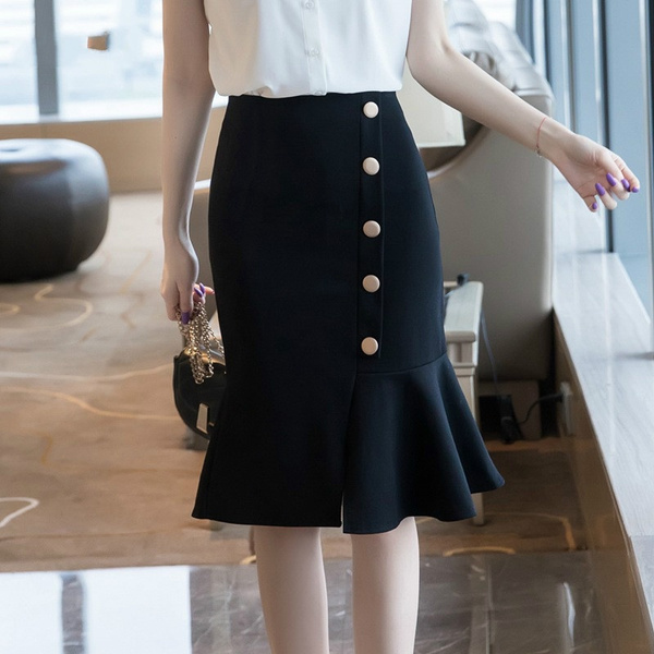black skirt korean outfit