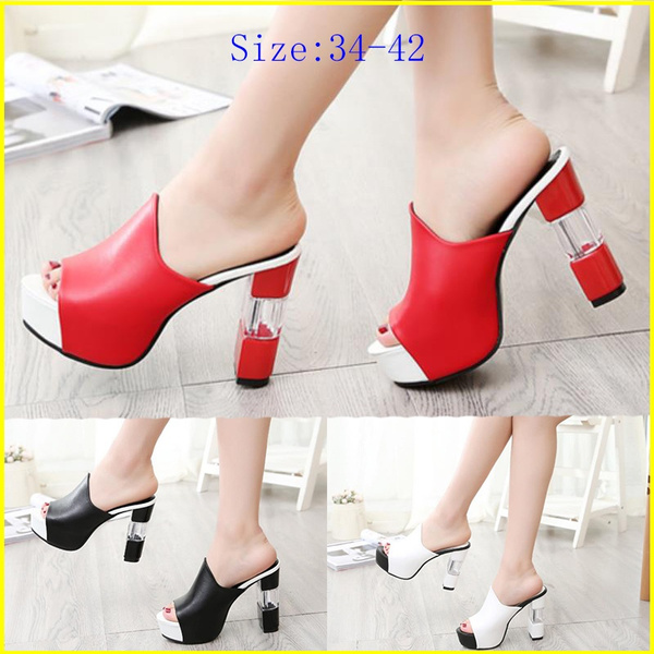 Ladies high clearance heel mules shoes