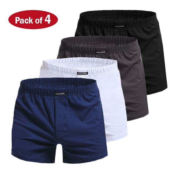 Men's Woven Boxers, 100% Cotton Boxer Shorts for Men, Boxershorts with  Pouch Fly, Multipack Underwear Trunks (4-pack) | Wish