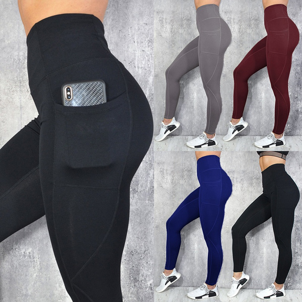 Sports Yoga Leggings with Pockets For Women XL Size Gym Fitness