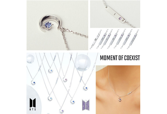 Kpop Bts Limited Diamond Moon Necklace JIMIN SUGA RM J-HOPE