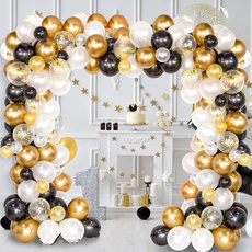 blacklatexballoon, gold, weddingdecorationballoon, goldconfettiballoon