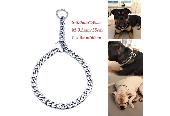Strong Chromed Adjustable Snake Dog Collars Metal Collar Dog Training Collar Pet Neckrop S-3.0 mm*50 cm