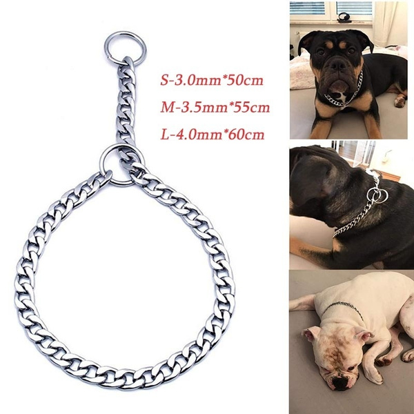 Strong Chain Snake Metal Collar Dog Training Collars Necklace Pet Neck Rope L-4.0mm*60cm