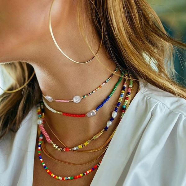 trendy beaded choker