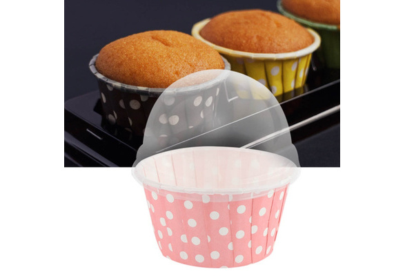 100PCS Mini Cupcake Liners Paper Round Cake Baking Cups Muffin Cases w// Lid DH