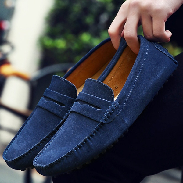 Leather Loafers Men Casual Shoes Moccasins Slip on Flats Fashion Driving  Shoes