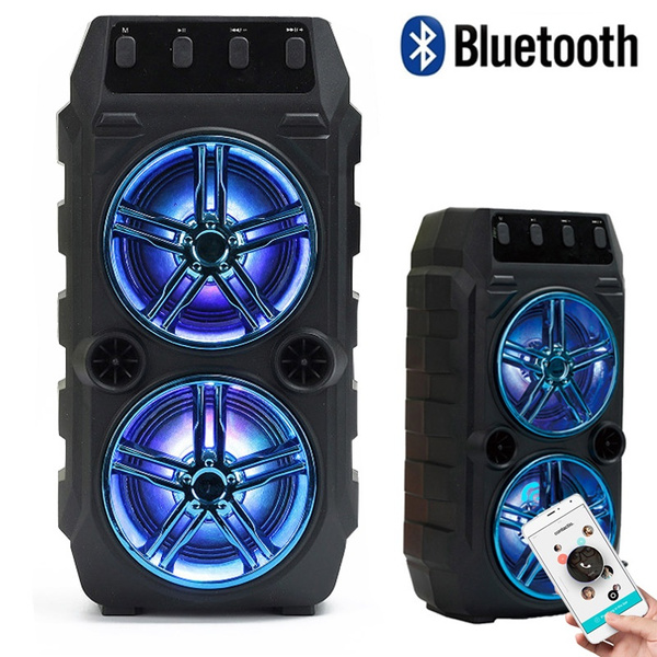 Audio Recording Subwoofer Heavy Bass Wireless Outdoor Indoor Party Speakers MP3 Player Powerful Speaker Support FM Radio LiyuanQ Portable Wireless Bluetooth Speakers with Microphone TF Card/USB 