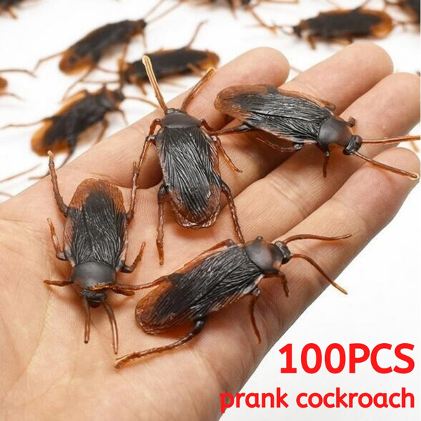 100pcs Halloween cockroach realistic simulation rubber toys roach scary