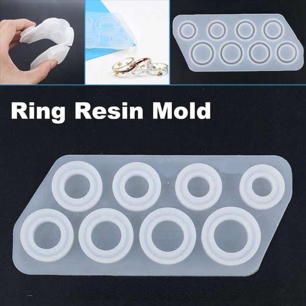 DIY Silicone Assorted Ring Size Epoxy Molds for Resin Jewelry Making Crafts