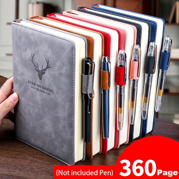 360 Pages A5 PU Leather Cover Traveler Journal Notebook Lined Paper Diary Gift