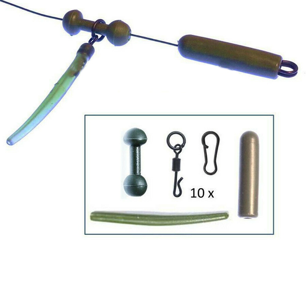 Carp Fishing Tackle 10x Helicopter Rig Components GN Chod beads swivels Sleeves~