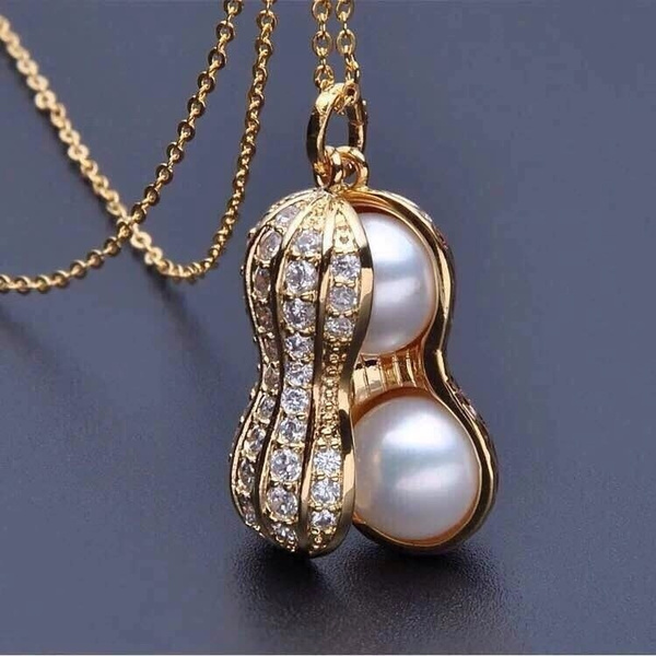 Necklace Jewelry Real Natural Freshwater pearls Peanut Pendant Necklace