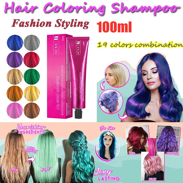Hair Dye - Fashion Hair Coloring Shampoo Mild Safe Hair Dyeing Shampoo Salon Hair Styling for Men Women All Hairs | Wish Hair Dye - Fashion Hair Coloring Shampoo Mild Safe Hair Dyeing Shampoo Salon Hair Styling for Men Women All Hairs | Wish