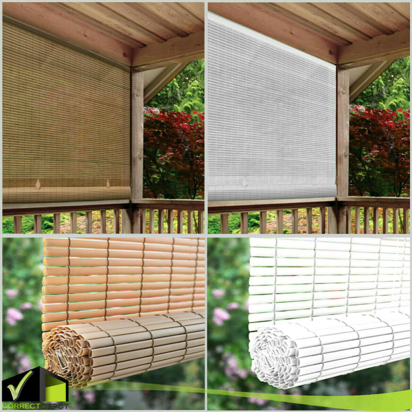Cordless Roll Up Blind Outdoor Sun Shade Deck Patio Pvc Manual Roll-Up Exterior