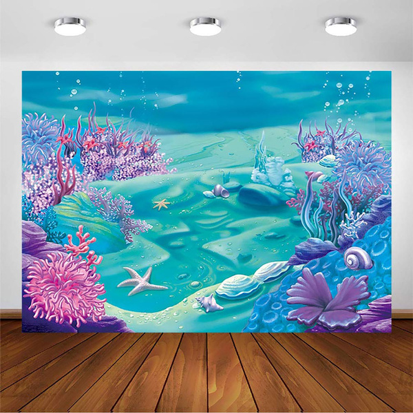 Under Sea Mermaid Backdrop Castle Blue Sea Photography Background Kids  Birthday Party Decoration Backdrops | Wish