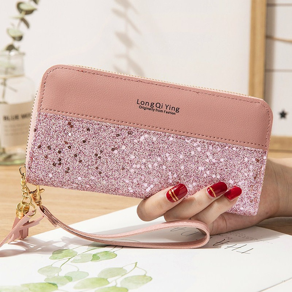 Fashion Women wallets Long Zipper Wristlet Handbags Coin Purse