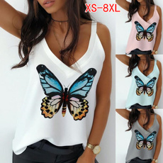 butterfly, Summer, Plus size top, Pleated