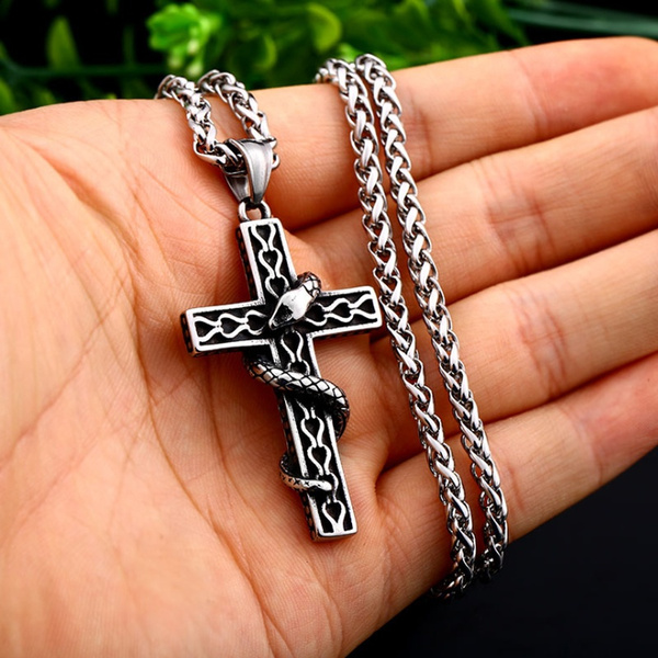 snake cross pendant