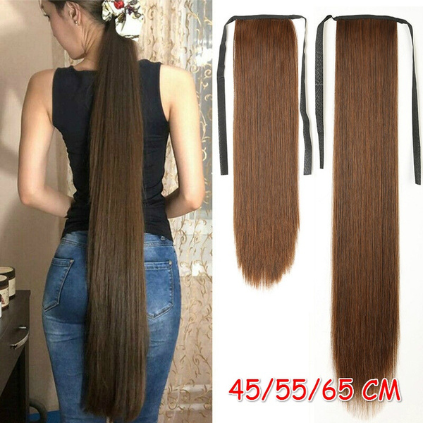 45/55/65 CM Ultra Long Straight Ponytail Wig & Synthetic Hair with Clip |